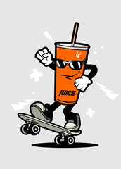 JUICE AND SKATEBOARD CARTOON
