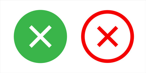 Aufkleber - Red and green cancel icon for web interface design