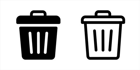 Aufkleber - Simple trash or delete icon design in stroke line and shape