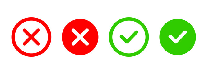 Poster - simple Yes or No icon design in red and green color