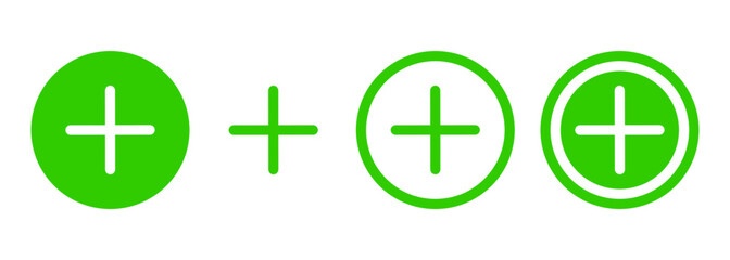 Poster - Simple plus icon in round shape for web design element
