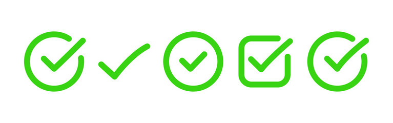Poster - Set of simple checklist icon in round and rectangle shape for design element