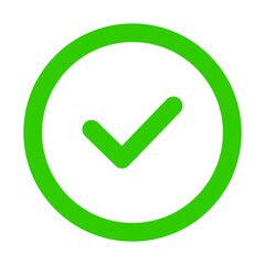 Poster - Green check mark icon in round shape design