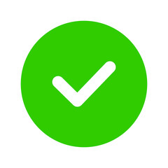 Poster - Green check mark icon in round shape design