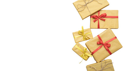 Poster - Composition of gift box for Christmas banner design and copy space