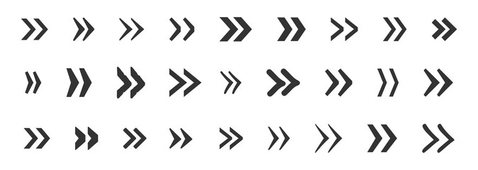 Aufkleber - Arrows icons collection. Black arrows symbol. Set of app arrows