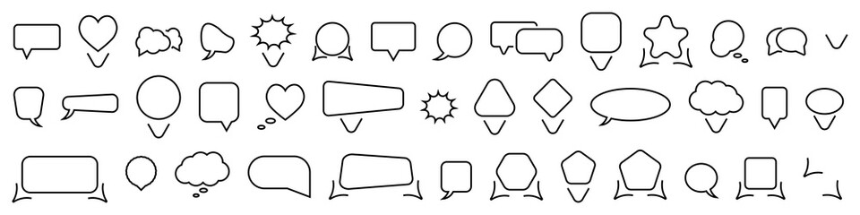 Poster - Set of line speech bubble. Vector illustration
