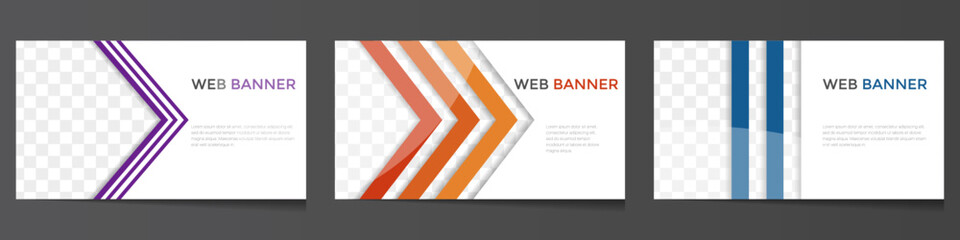 Web banner presentation template with shadow. Vector illustration