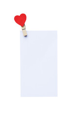 Poster - White blank postcard paper with heart clasp for mockups design