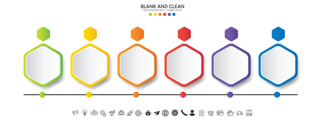 Poster - Blank and clean. Steps business data visualization timeline process infographic template design