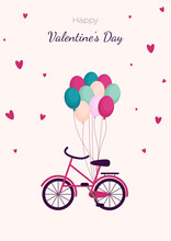 Pink Bicycle With Balloons