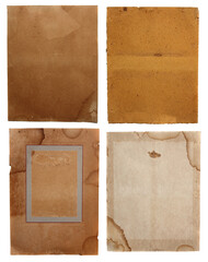 Poster - Piece of brown paper texture, Isolated on white background