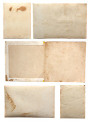 Poster - Piece of brown paper texture, Isolated on white background
