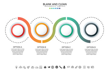 Aufkleber - Blank and clean. Steps business data visualization timeline process infographic template design