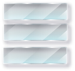 Leinwandbilder - Glass transparent banners set. PNG glass plates with a place for inscriptions isolated