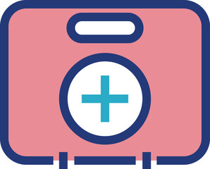 Poster - First aid kit icon. Color medical bag