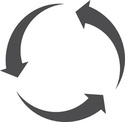 Poster - recycle icon. black round arrows rotate sign