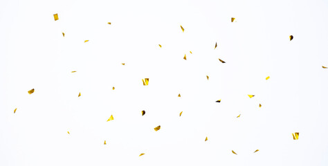 Poster - Gold confetti falls for background. Abstract golden glitter for celebration, holiday and birthday