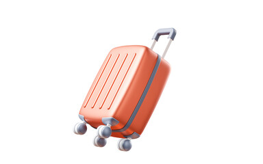 Cartoon style luggage with travel theme, 3d rendering.