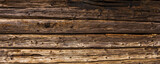 Fototapeta  - old rustic wooden planks eaten by caries