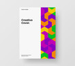 © pro - Colorful banner vector design illustration. Modern geometric tiles company cover layout.