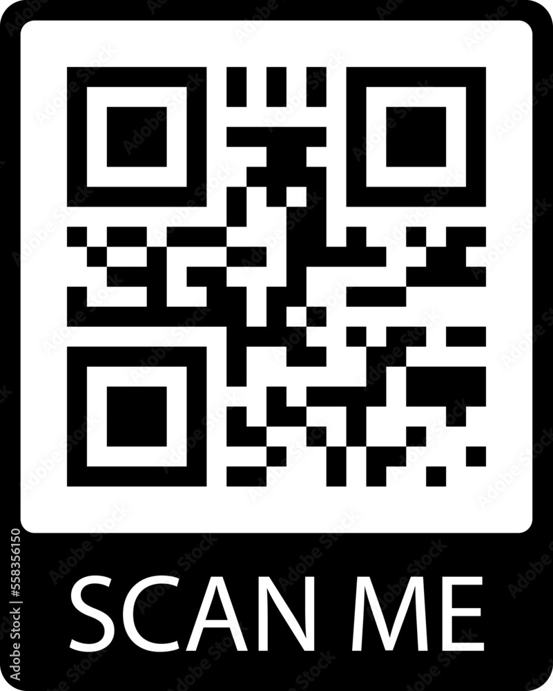 Scan Code Text QR code with text SCAN ME. Identity concept in phone. Qrcode vector ...
