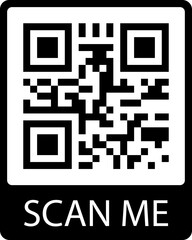 qr code with text scan me. identity concept in phone. qrcode vector
