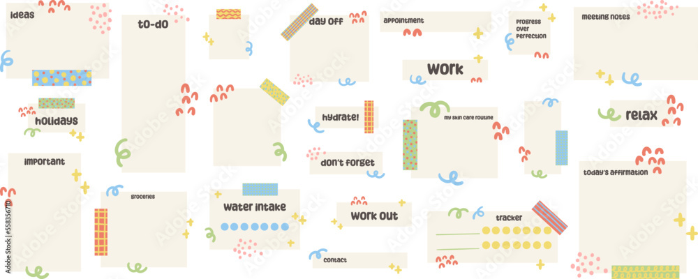 Sticker Ready To Use Essential digital stickers. Digital note papers and stickers for ...