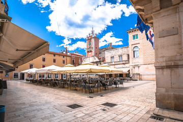 Wall Mural - Zadar. People's square in Zadar historic architecture and cafes view