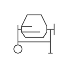 Wall Mural - Concrete mixer line outline icon