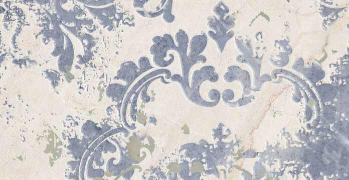 Fototapete - Seamless Ceramic Wall tiles design Flower Wallpaper design Pattern Graphics Art Background