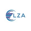 LZA letter logo. LZA blue image on white background. LZA vector logo design for entrepreneur and business. LZA best icon.		
