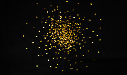 Poster - Abstract golden particle for background and copy space