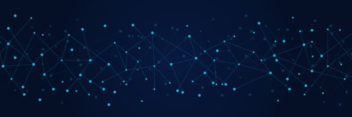 Poster - Abstract network technology geometric dots. Network clipart. Connecting dots and lines. Global network connection. Digital technology with plexus background. Vector illustration