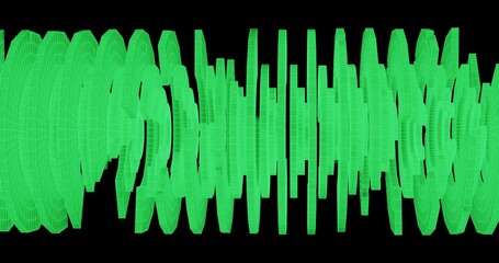 background with code polar array of 3d elements