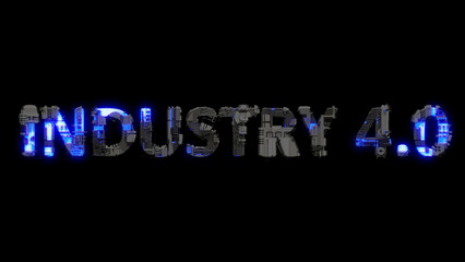 Poster - modern cybernetical text  shining blue electric light, isolated - object 3D rendering