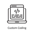 © Design Circle  - Custom Coding Vector Outline Icon Design illustration. Design and Development Symbol on White background EPS 10 File