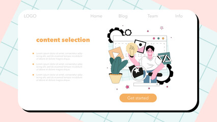 Poster - content filling web banner or landing page. target audience