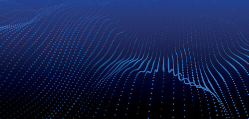 Poster - Abstract futuristic background. Big data visualization. Network connection. Data transfer. 3d rendering. Technology background vector. Vector illustration.