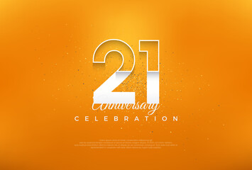 Wall Mural - 21st anniversary number with modern thin white numerals. premium vector design.