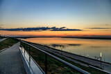 Fototapeta Na sufit - Calm sunset Volga bright Yar, calm evening on the river