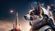 Beautiful Dog Wallpaper In Space, Landscape, 4k