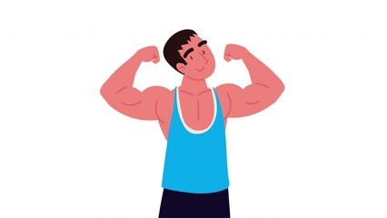 Poster - strong athletic man character animation