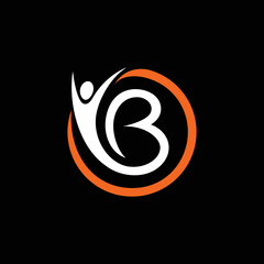 Sticker - Body logo with letter B concept