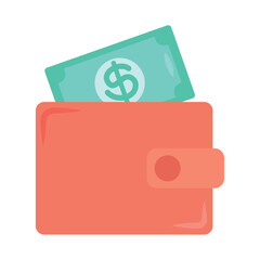 Sticker - wallet with money bill