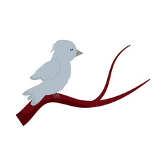 Sticker - cute bird on branch design