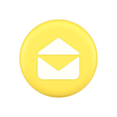 Poster - Email open envelope letter received incoming message button 3d application icon
