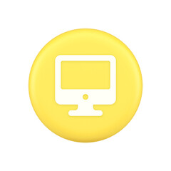 Poster - Computer monitor connection button cyberspace digital technology 3d application icon