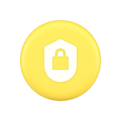Poster - Lock shield security button privacy blocked password service web app 3d application icon