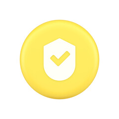 Poster - Done checkmark shield button success protection approved password web app 3d application icon